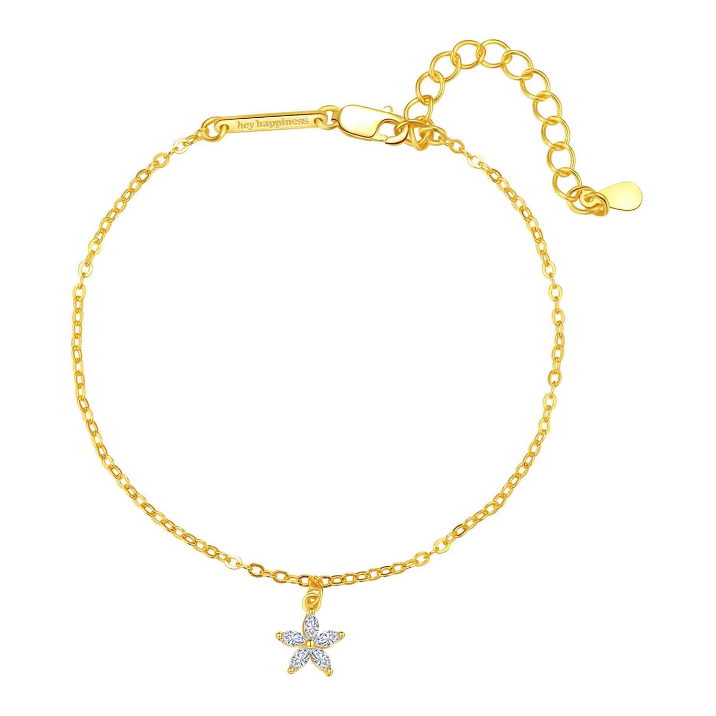 Hey Happiness Edelstein Daisy Chain Armband Sterlingsilber