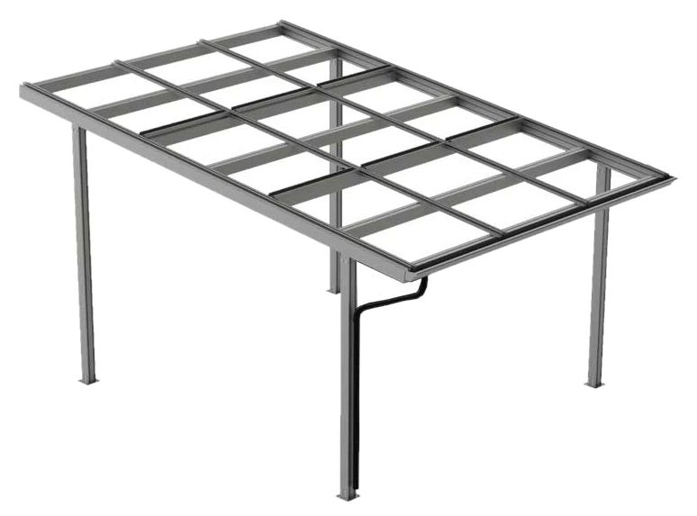 woodstore24 Bausatz Carport Singular – Aluminium ohne Solarmodule für 1 PKW