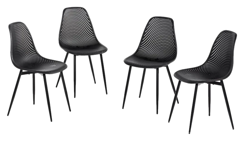 Hardin 1fachgut 4er Set aus Stühlen mit Metallbeinen