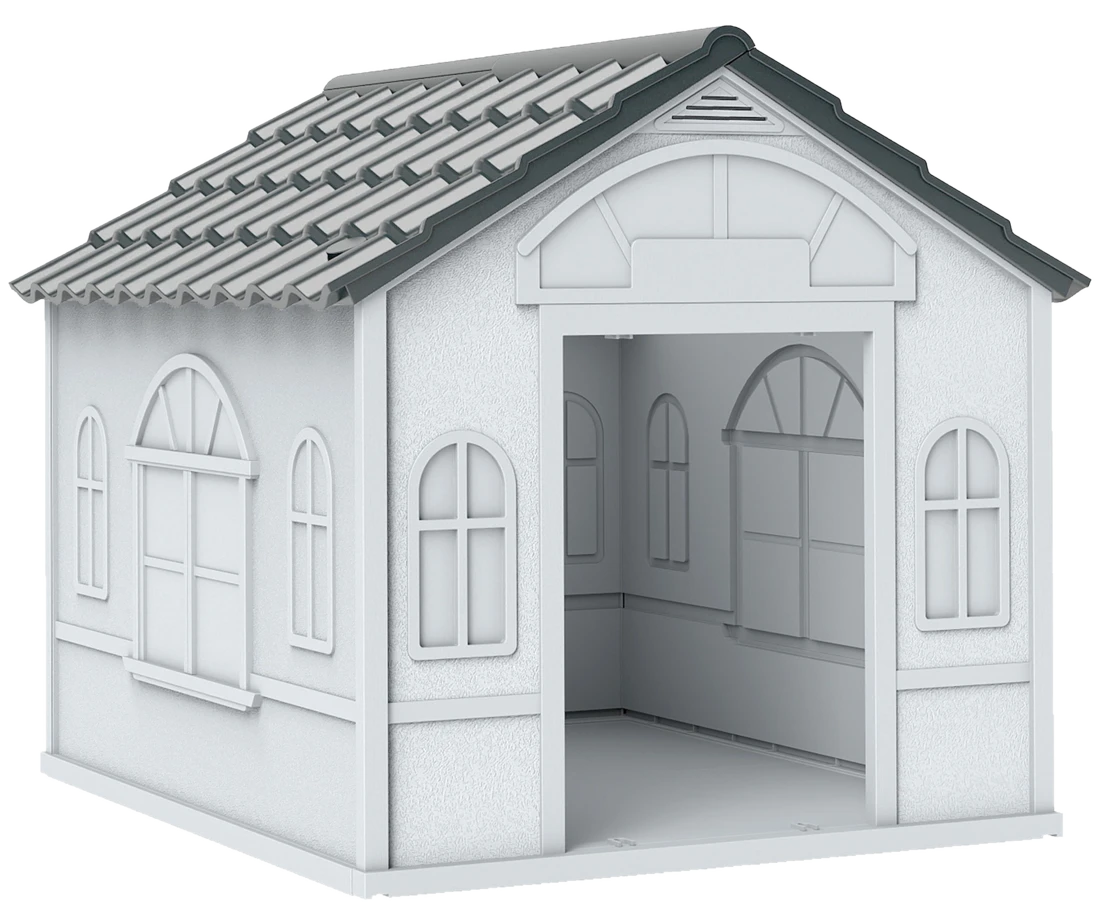PawHut Hundehütte – Hundehaus mit Satteldach, 65 x
