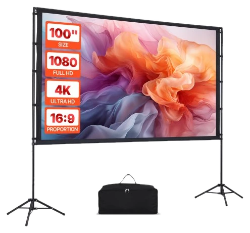 VEVOR Projektionsleinwand (100 Zoll) mit 160° Weitwinkel & Doppelstativ