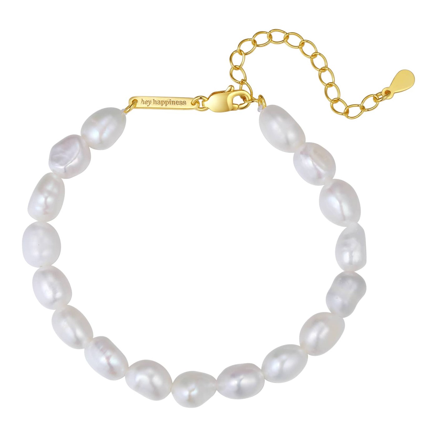 Hey Happiness Grace Perle Armband Sterlingsilber