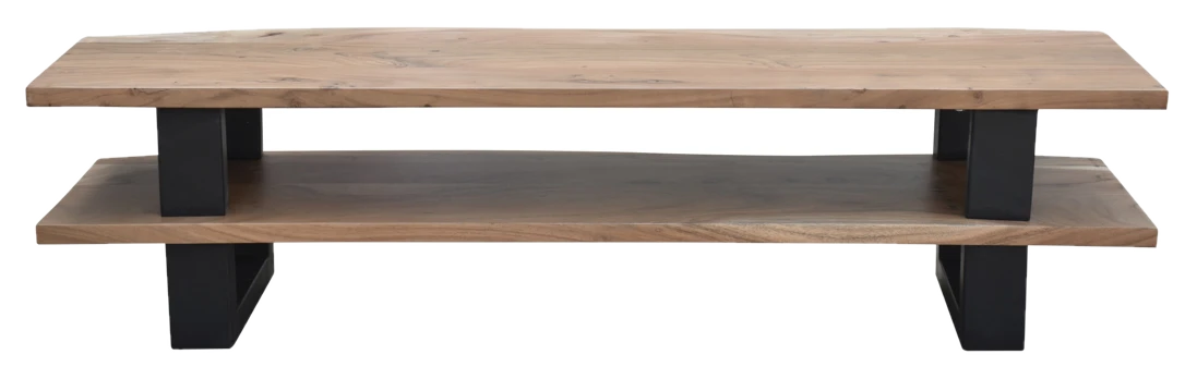 TPFLiving Lowboard Akazie mit Baumkante natur