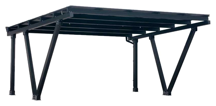 woodstore24 Carport Premium – Aluminium mit Solardach für 2 PKW