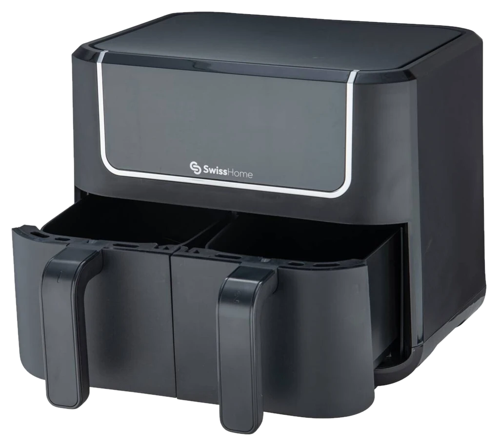 SWISS HOME Doppel-Heißluftfritteuse SH-6931 schwarz Kunststoff ca. 3 l