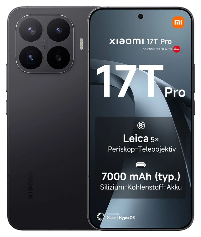 Xiaomi 17T Pro Smartphone Schwarz 12GB/512GB: 7000 mAh Akku