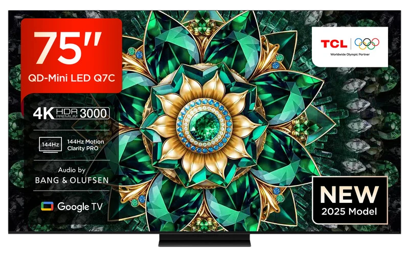 TCL 75Q7C 75 Zoll QLED Mini-LED 4K Fernseher mit Bang & Olufsen 6.2.2 Sound