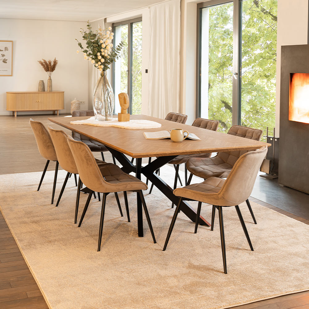 Home Deluxe HOME DELUXE Esstisch Eckig AVENCIA inkl. Sternfuß, 200 x