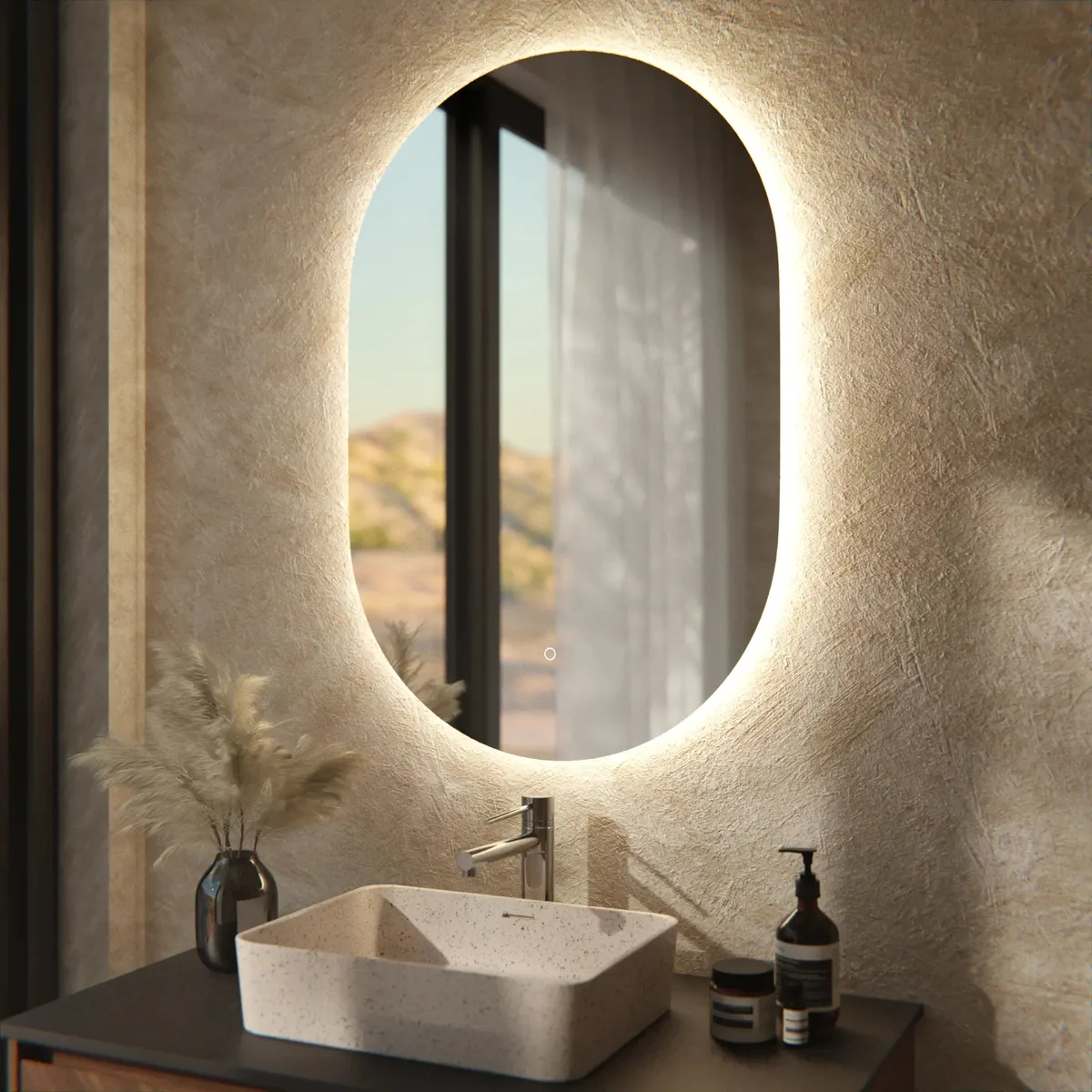 Mirlux Badezimmerspiegel – Oval – 90x60cm