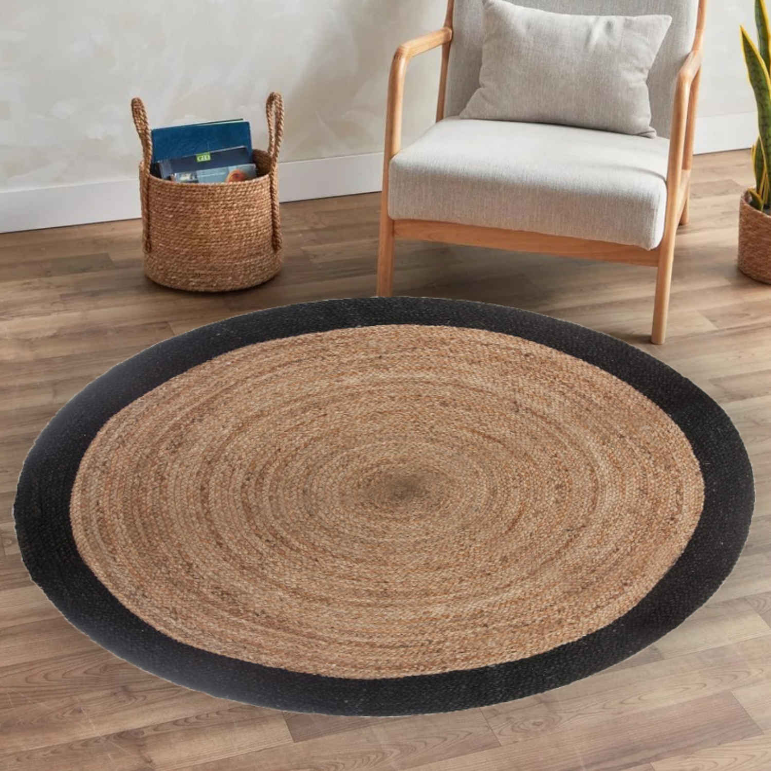 Casa Moro Jute Teppich Tamani Schwarz Natur