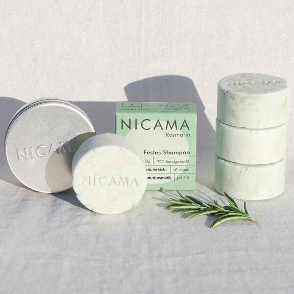 NICAMA Festes Shampoo 4er Set mit Aufbewahrungsdose