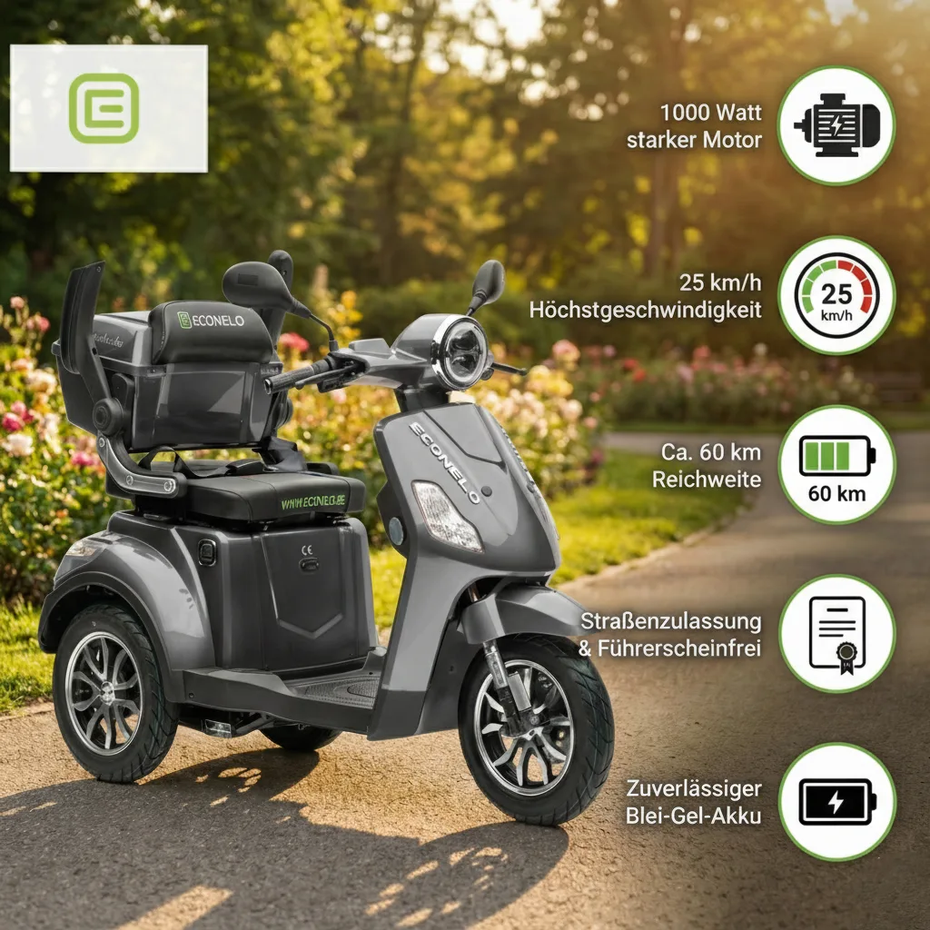 ECONELO E-Seniorenmobil Yogi-IQ – Lithium-Akku
