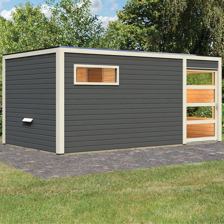 Karibu Saunahaus Hygge Terragrau günstig
