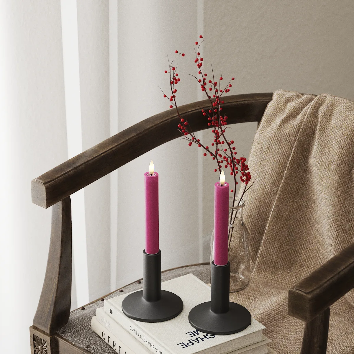 Deluxe Homeart LED-Stabkerzen Ø 2 cm