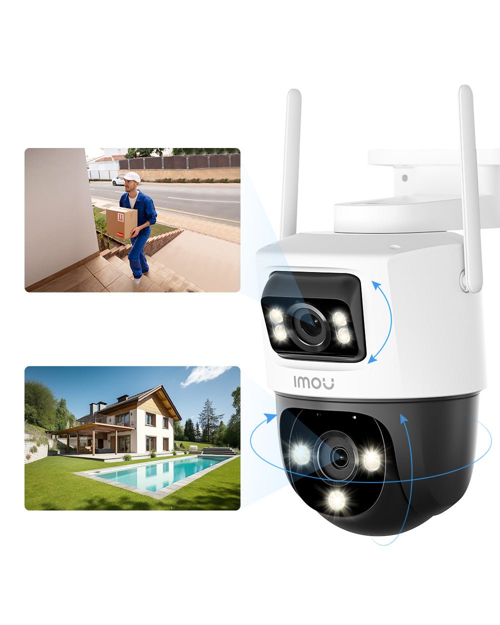 IMOU Cruiser Dual Outdoor WiFi Dual Lens Sicherheitskamera Fahrzeug- u, 5MP (Rotierende) +