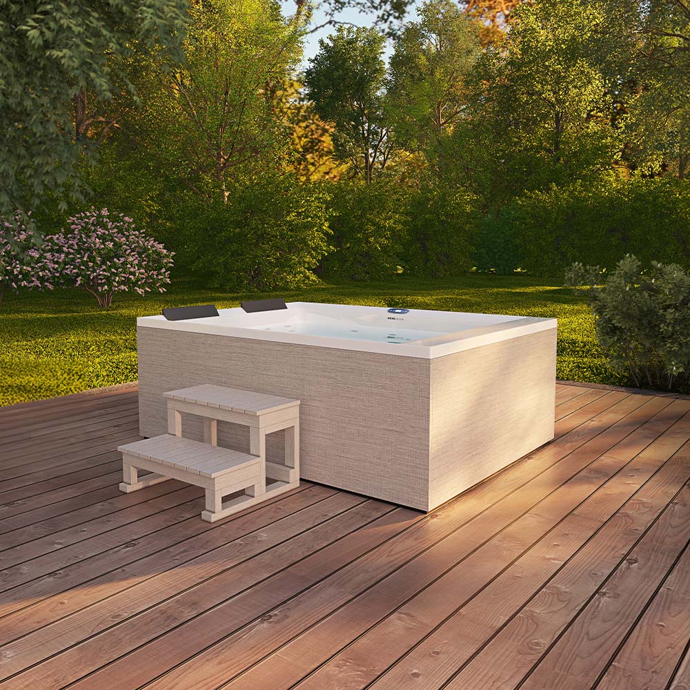 Home Deluxe Outdoor Whirlpool NIMBUS inkl. Treppe und Thermoabdeckung, 190 x