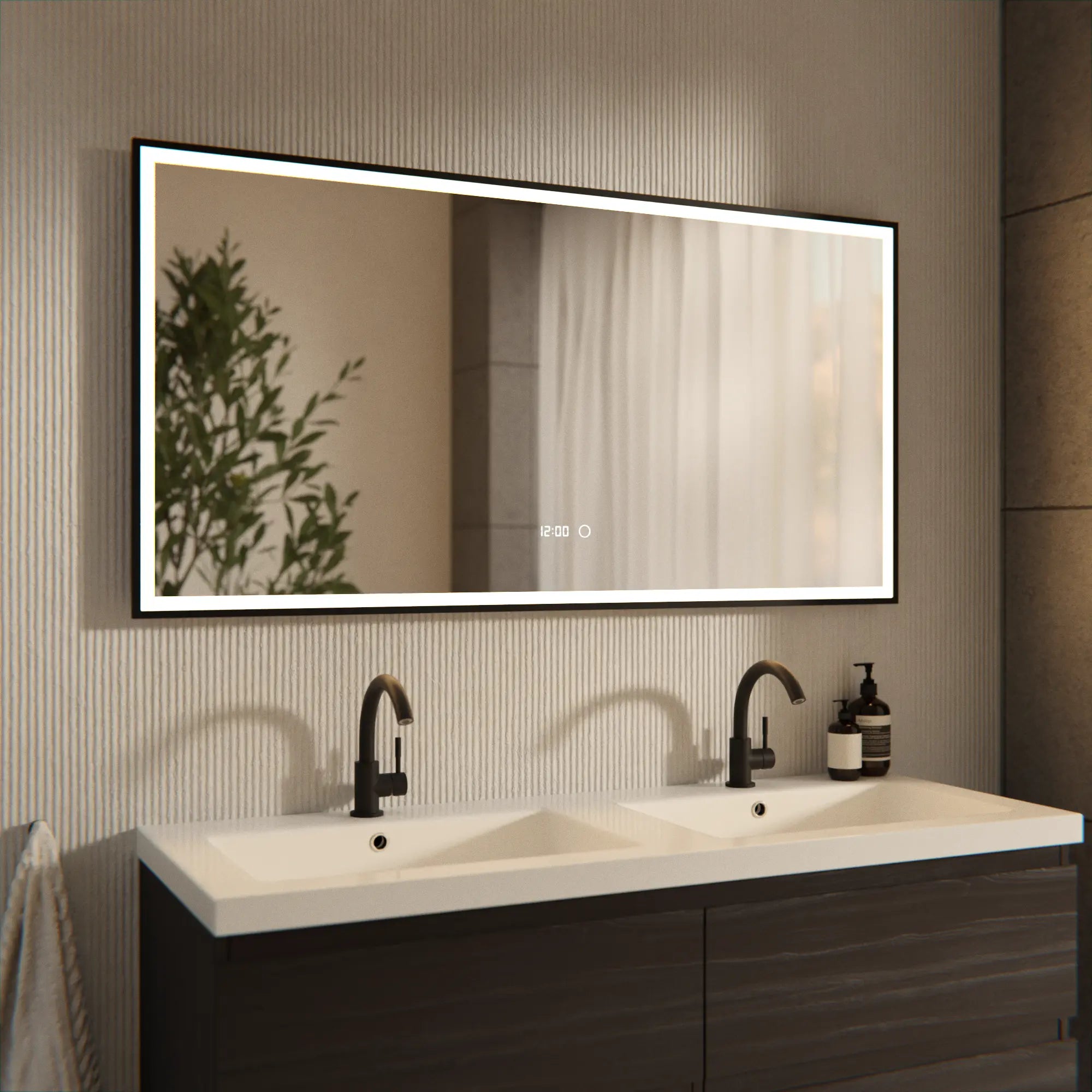 Mirlux Badezimmerspiegel – 120x60 – Rechteckig