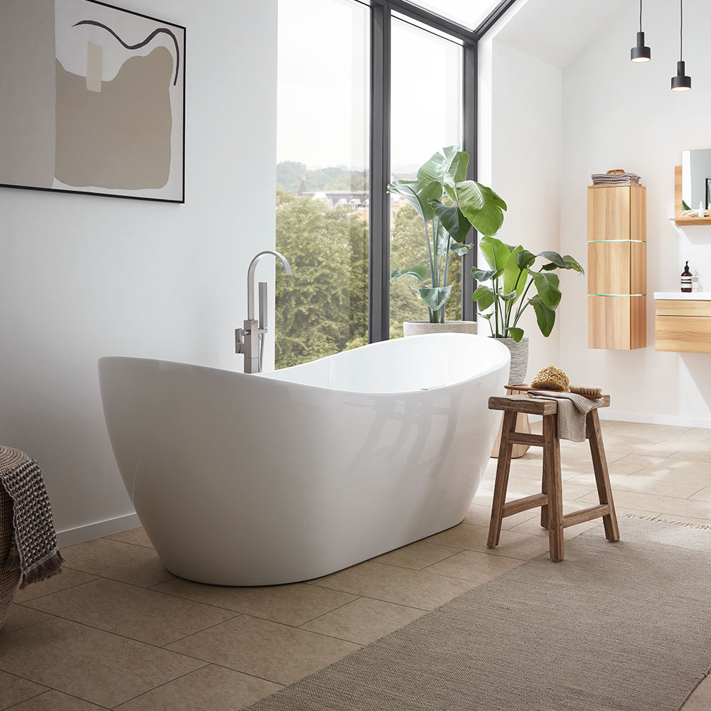 Home Deluxe Freistehende Whirlpool Badewanne OVALO