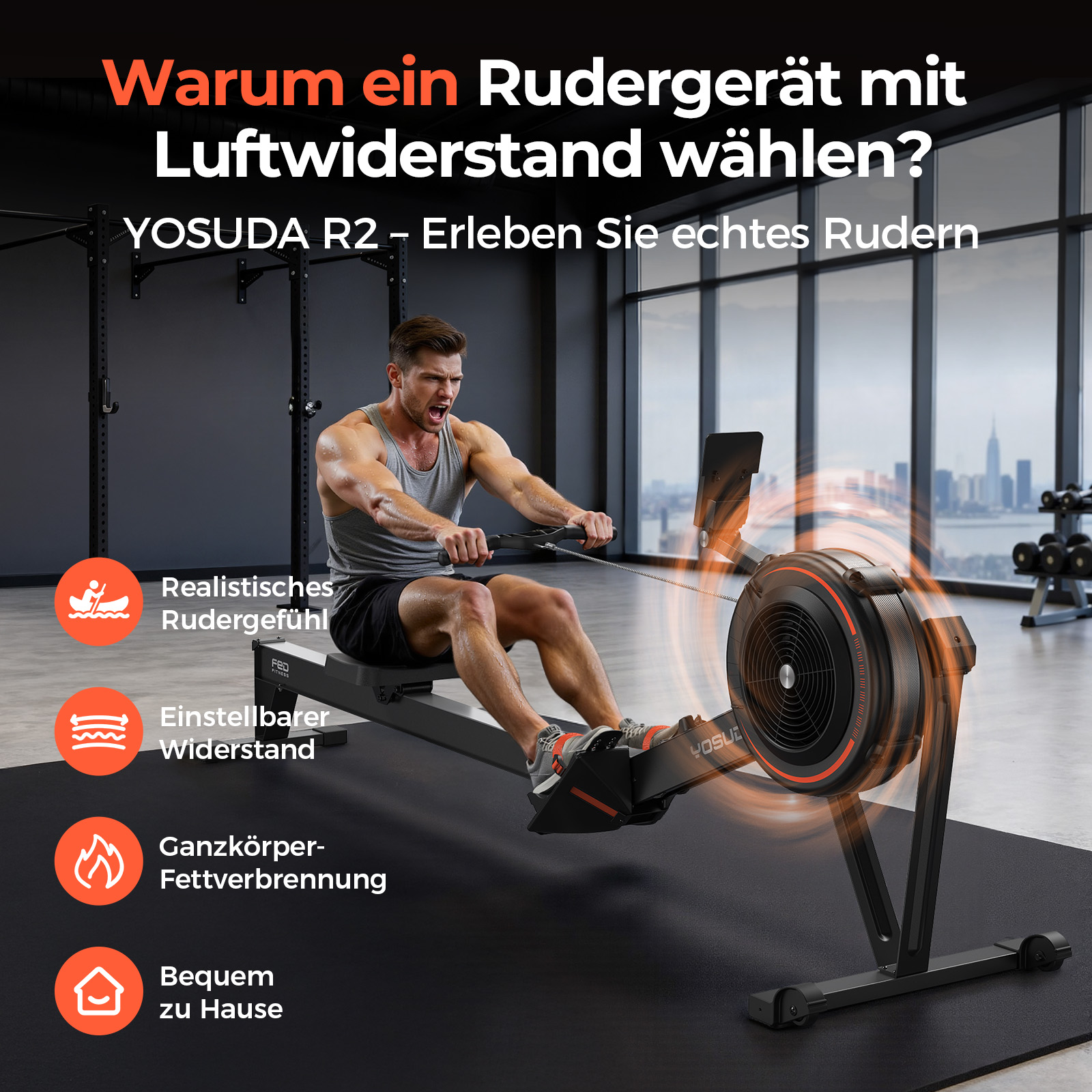 YOSUDA R2 Air Resistance Rudergerät