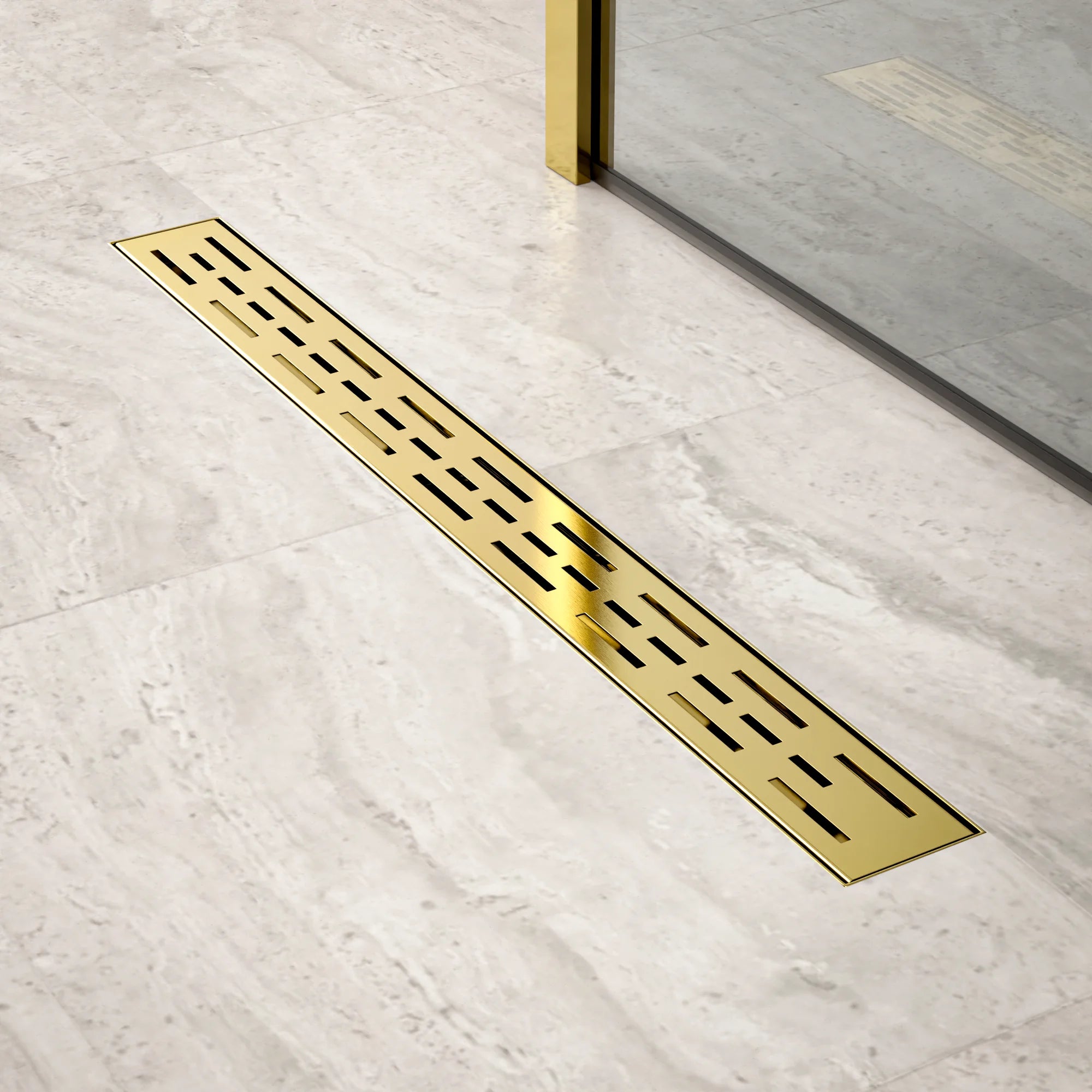 Mirlux Duschrinne – 70 cm – Gold – Standardrost