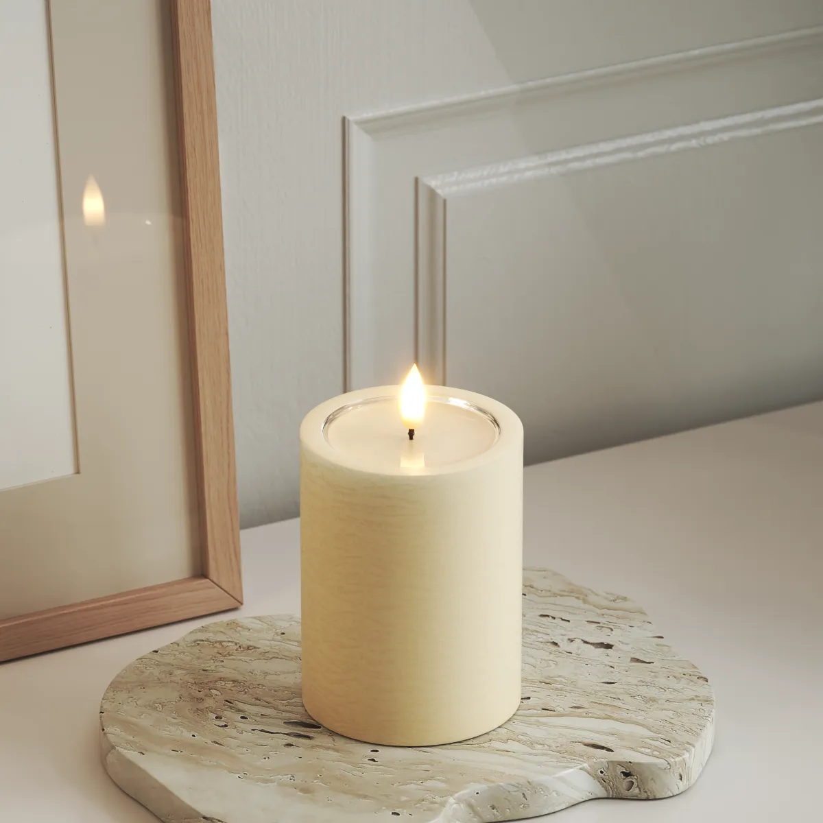 Unique Candles LED-Blockkerzen Ø 7,5 cm