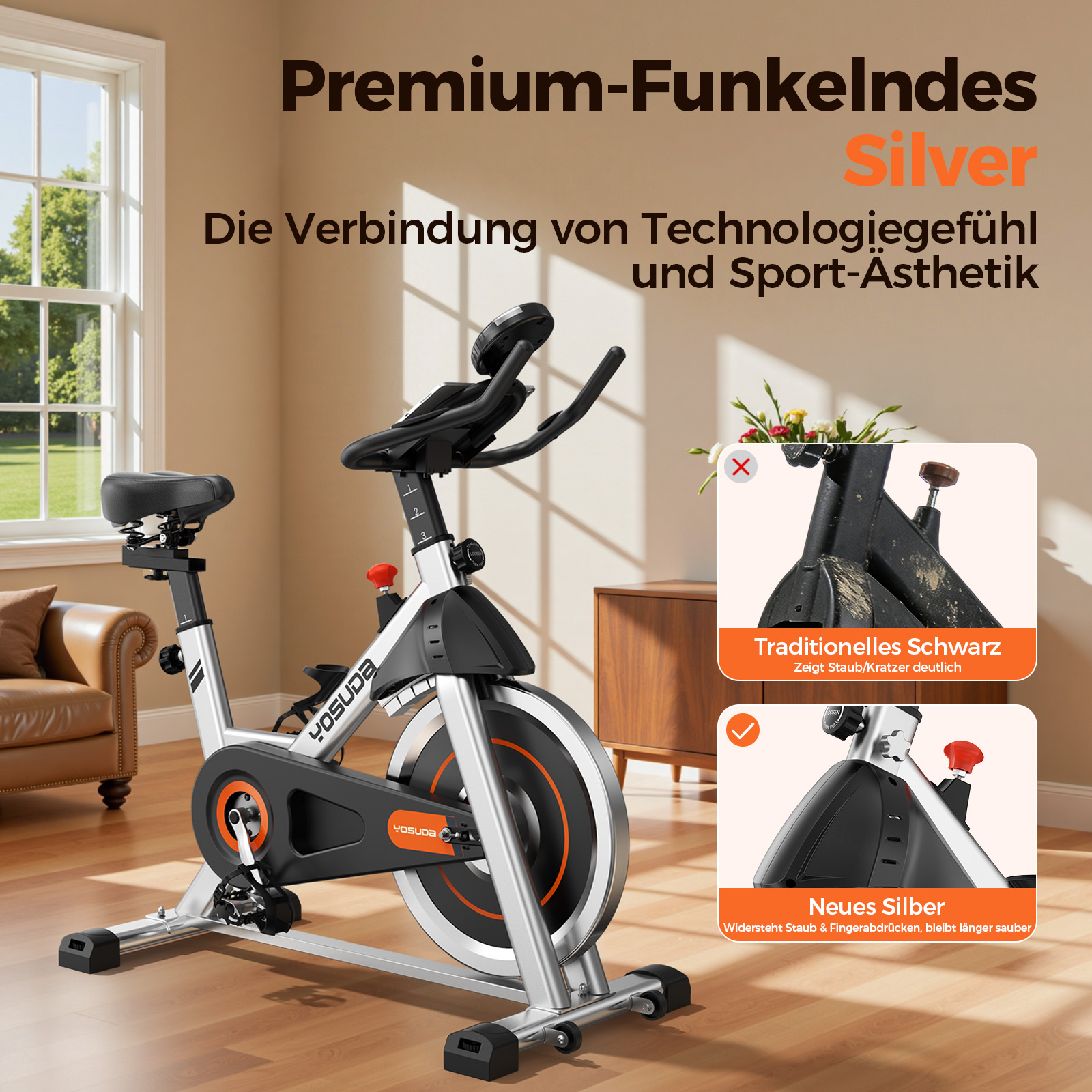 Heimtrainer Fahrrad – YOSUDA Indoor Cycling Bike mit Magnetwiderstand & APP