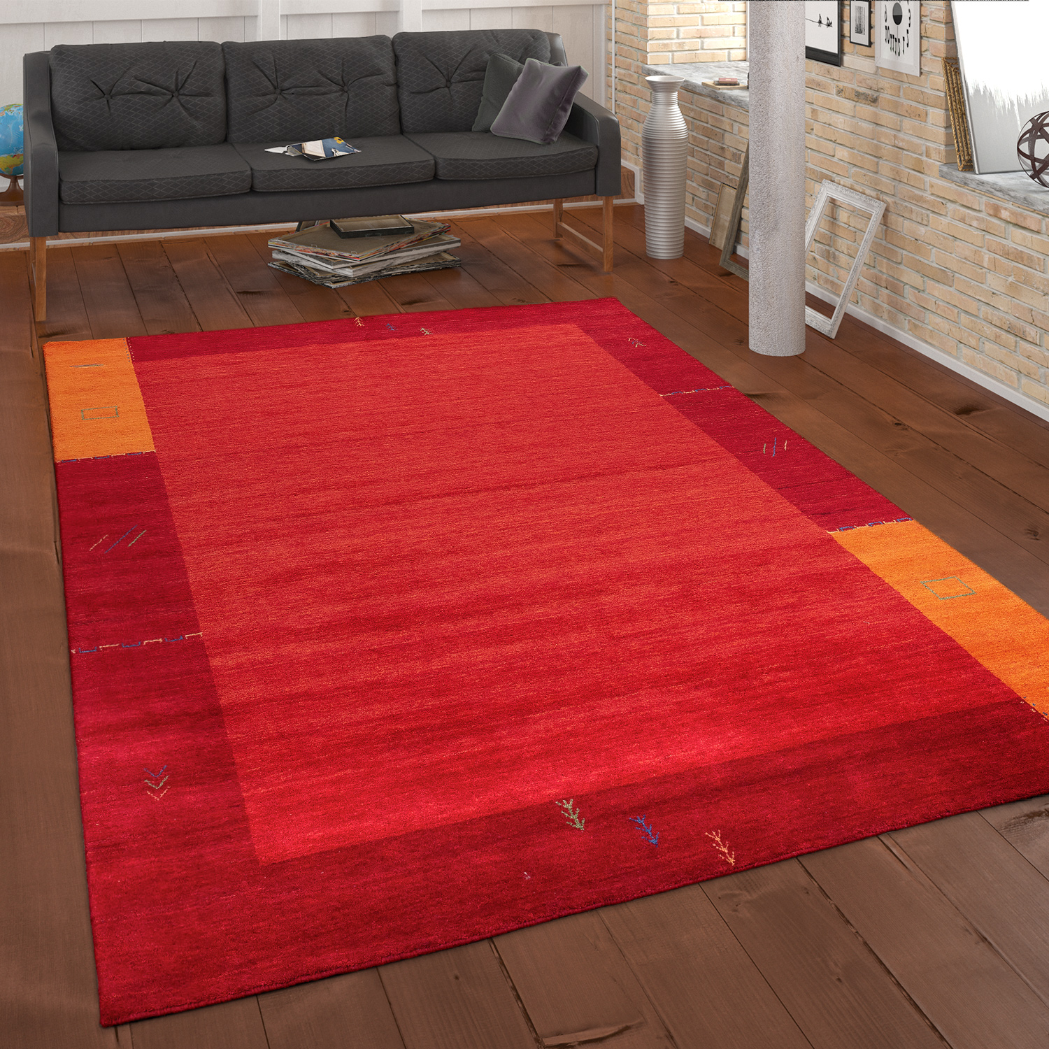 teppich.de Gabbeh-teppich Majestic orange 80x150 cm