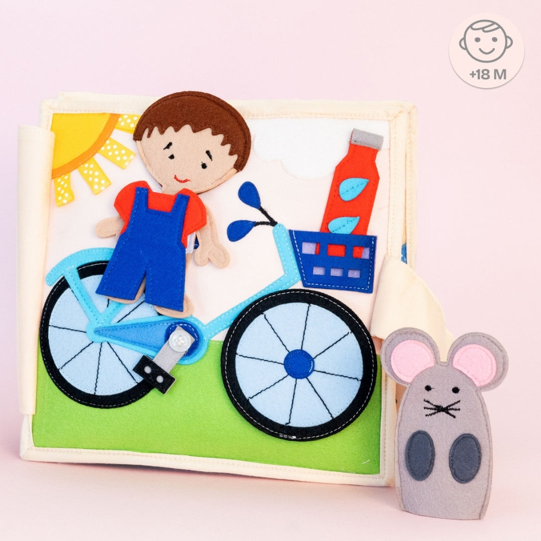 Touch of India Mein erstes Fahrrad – Lernbuch Tiere & Fingerpuppen ab 18 Monaten