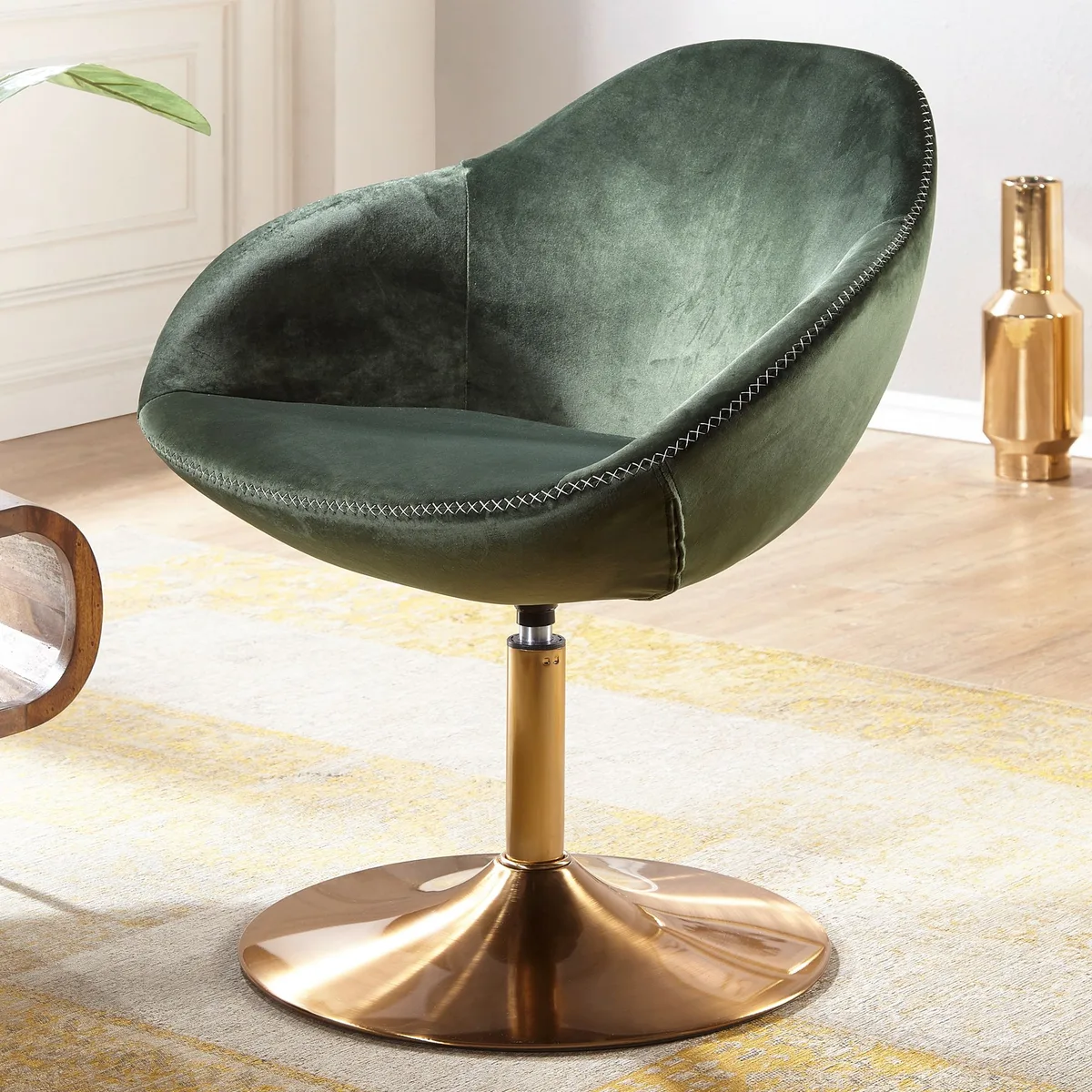 FineBuy Loungesessel SIRAN 70 x 79 x 70 cm Design Drehstuhl