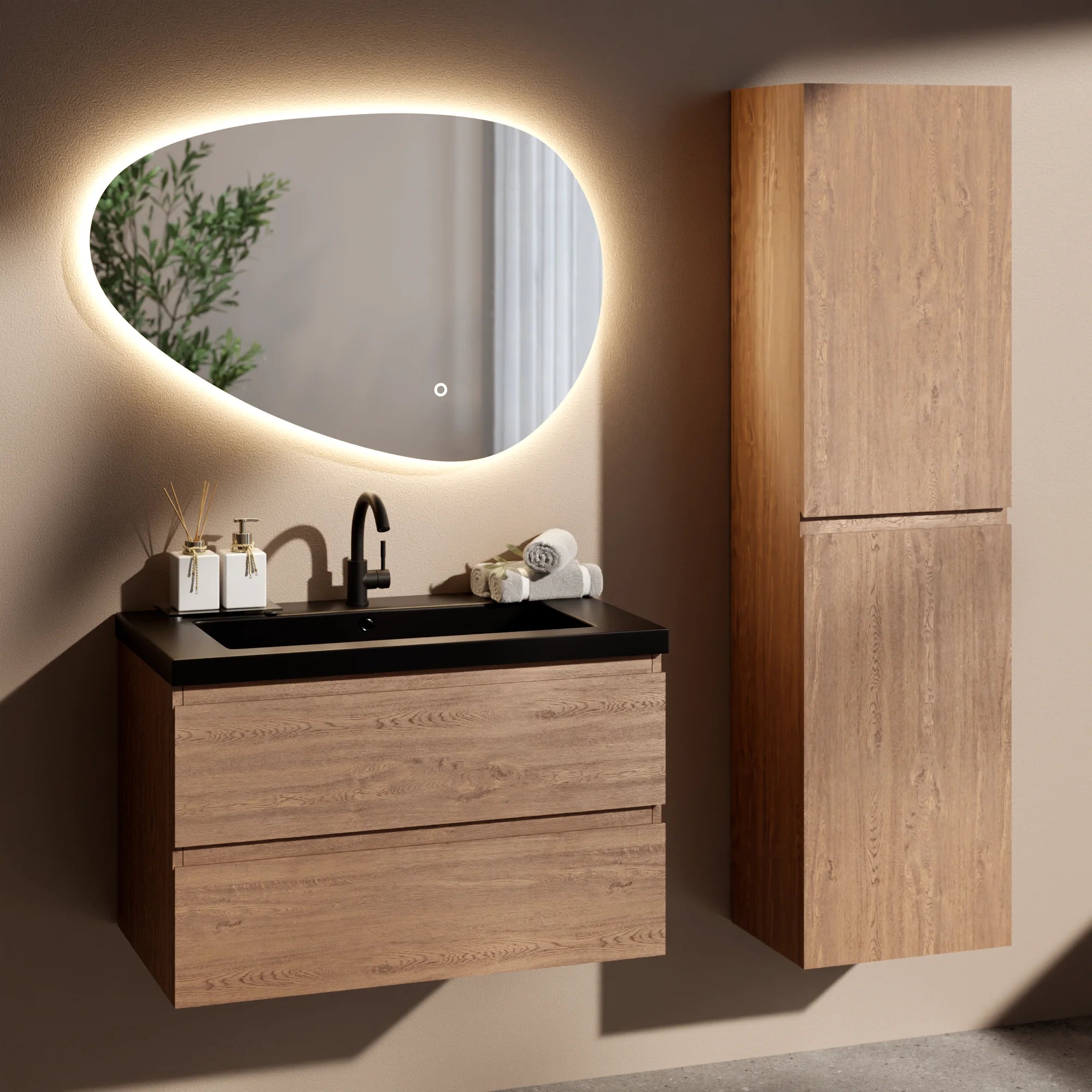 Mirlux Badezimmermöbel Set Verona – 80 cm