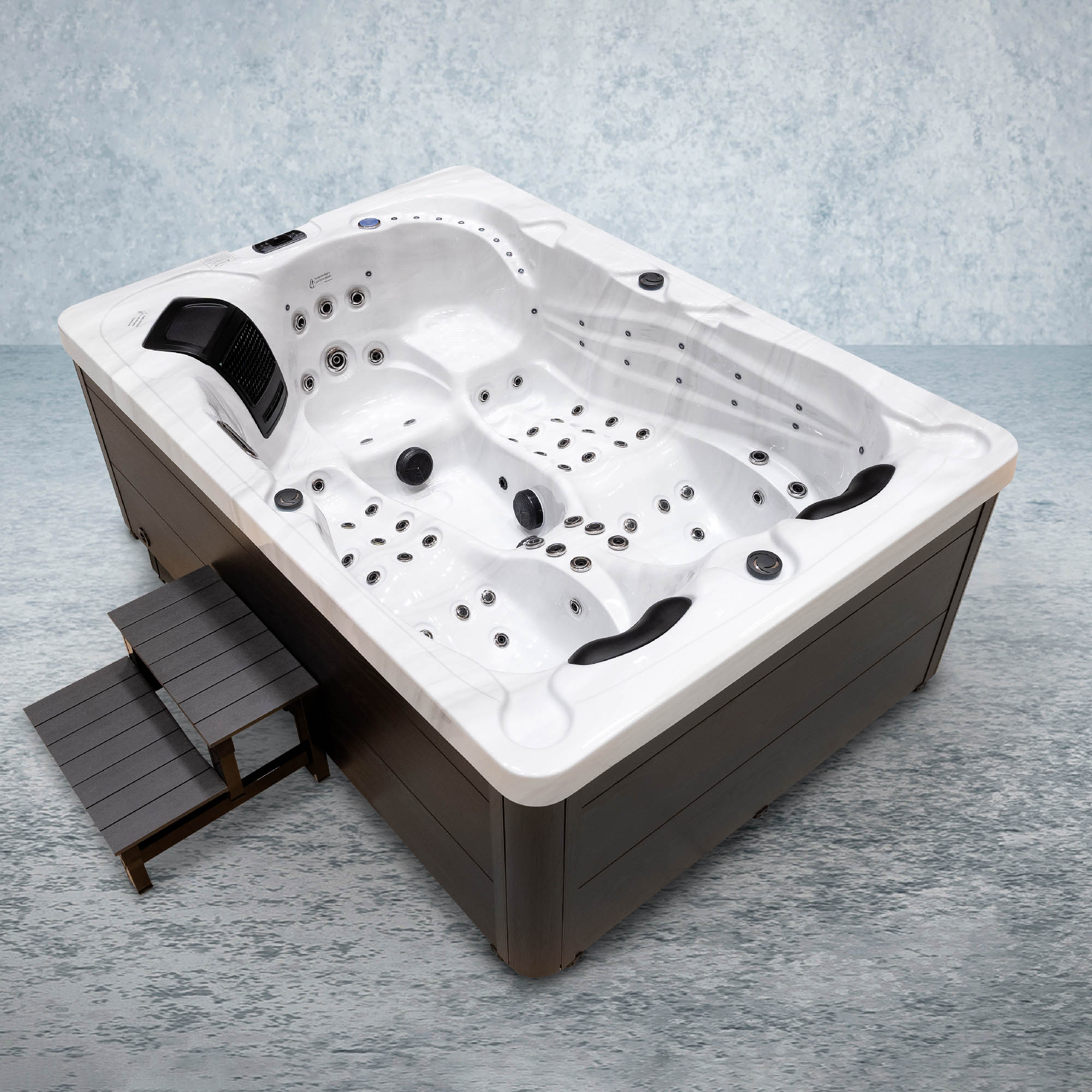 Wellness-Point American Outdoor Whirlpool Modena Sterling Silver / Grey 220x156cm