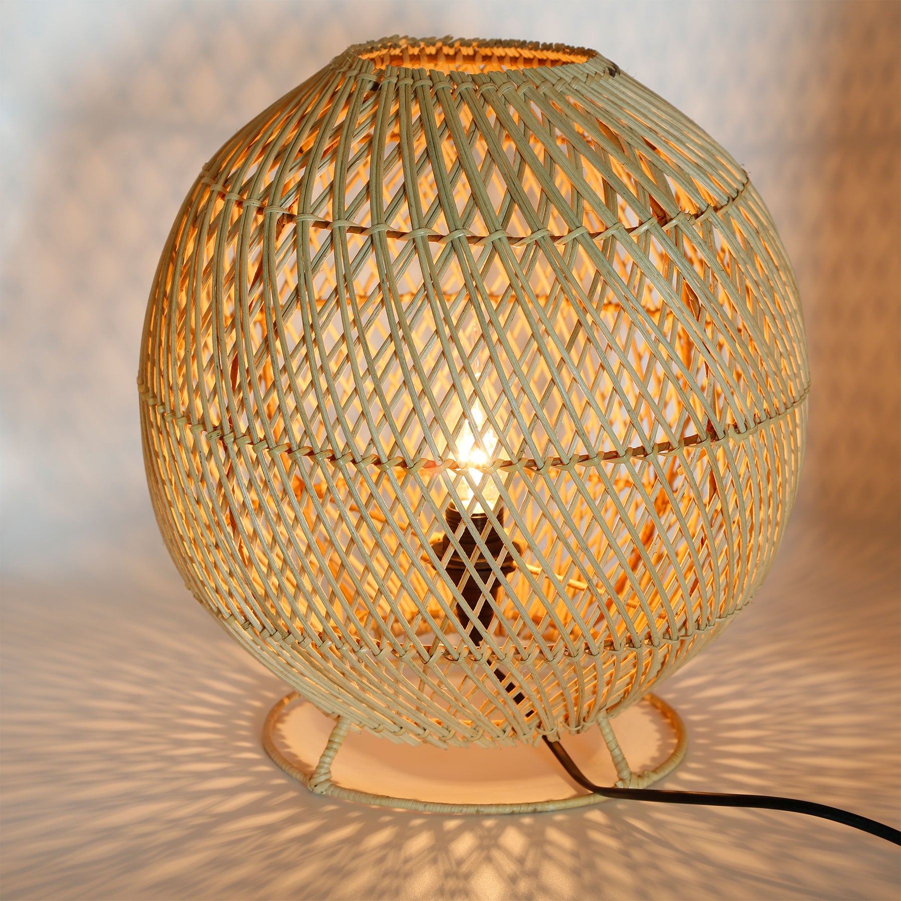 Casa Moro Rattan-Tischlampe Boho