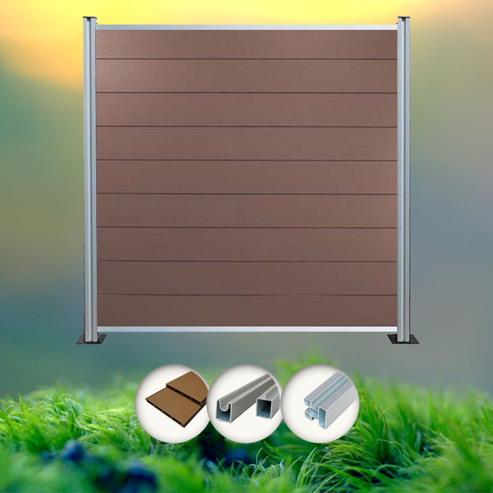 woodstore24 WPC-Zaun Komplettset Norderney braun